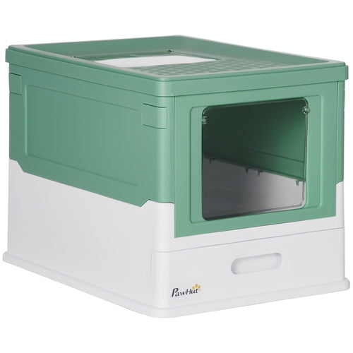 Fully Enclosed Cat Litter Box Portable Pet Toilet With Spoon Large