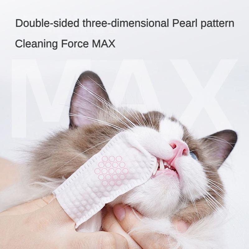 3-in-1 Pet Finger Wet Wipes for Dogs & Cats Teeth Cleaning Wipes